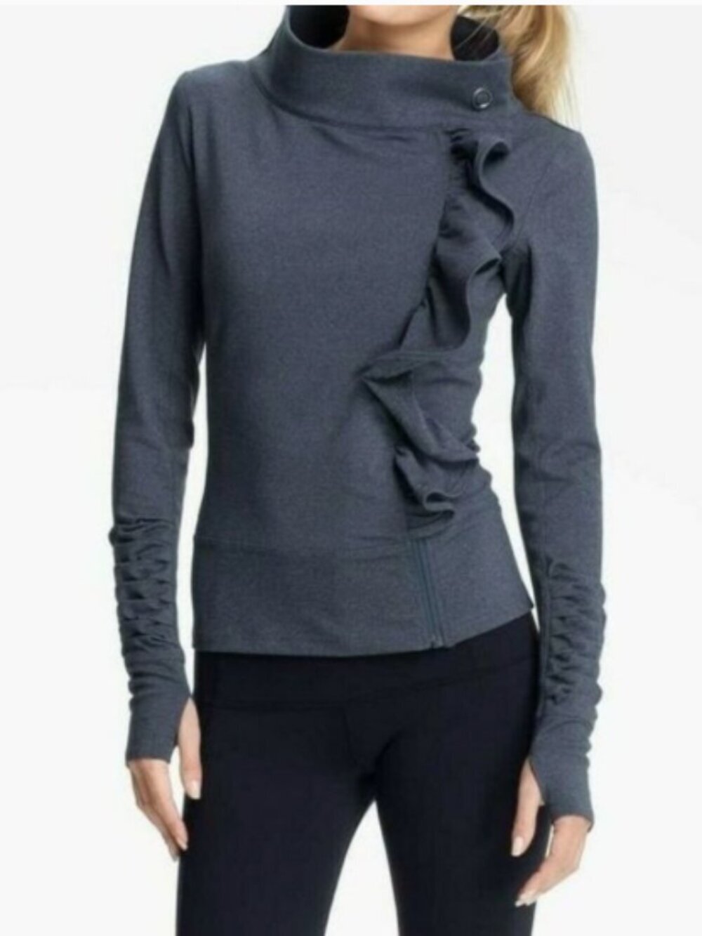 Karma Athletics San Suu Fitted Ruffle Jacket Size Medium
